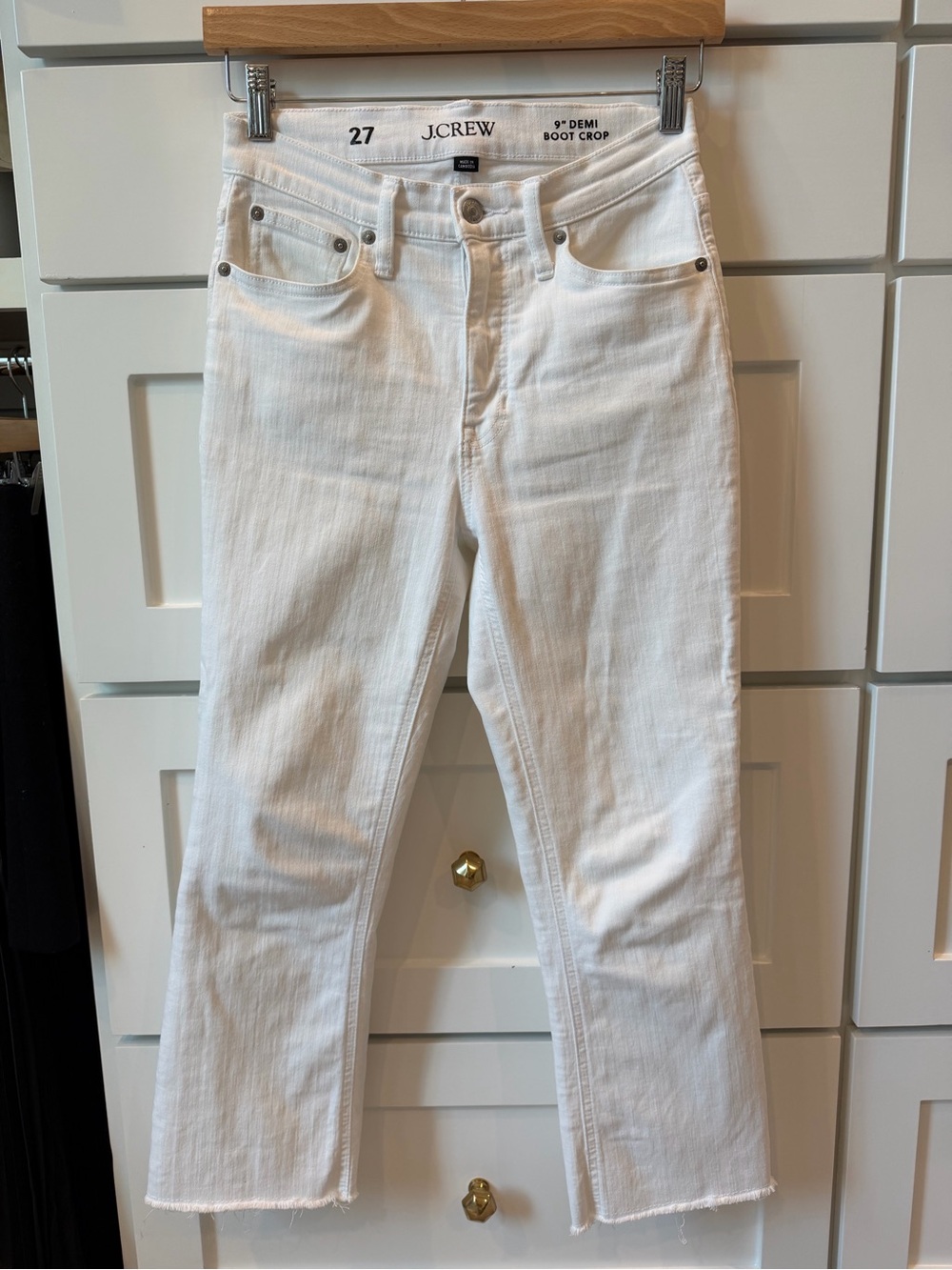 J. Crew White Boot-Crop Demi-Boot Jeans